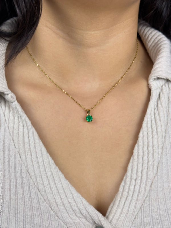 Round Emerald Pendant